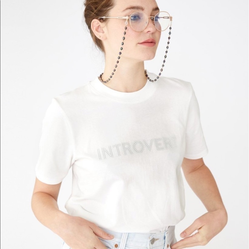 Ban.do Introvert pearl rhinestone shirt nwot